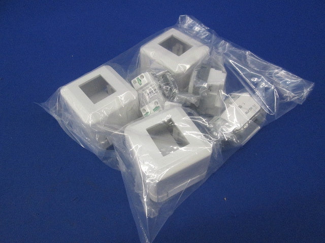 埋込抜止接地シングルコンセント 3組  JEC-BN-9G+CSB-F1N-PW