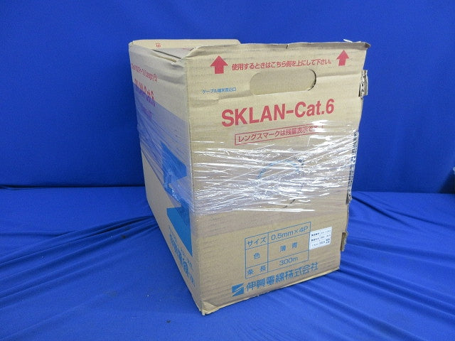 LANケーブル 0.5mm×4P×300m(薄青) SKLAN-Cat.6