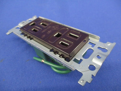 埋込アース付ダブルコンセント(3個入)チョコ WN1518