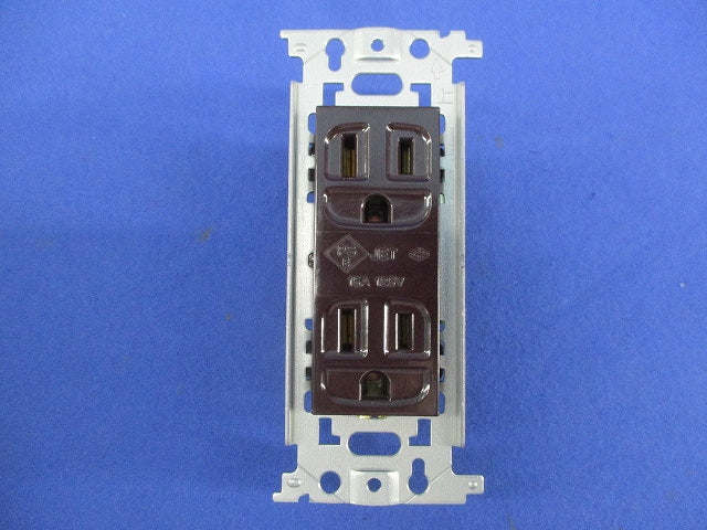 埋込アース付ダブルコンセント(3個入)チョコ WN1518