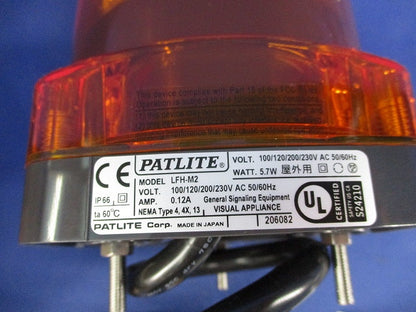 LED小型フラッシュ表示灯 LFHシリーズ(φ100mm)黄 LFH-M2