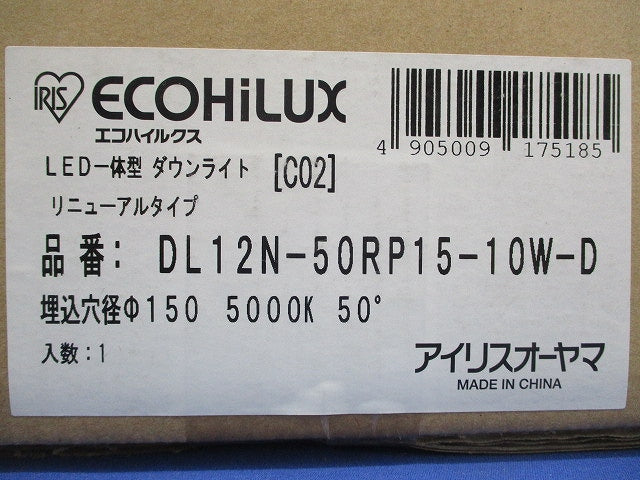 LED一体型ダウンライトリニューアルタイプφ150 5000K DL12N-50RP15-10W-D