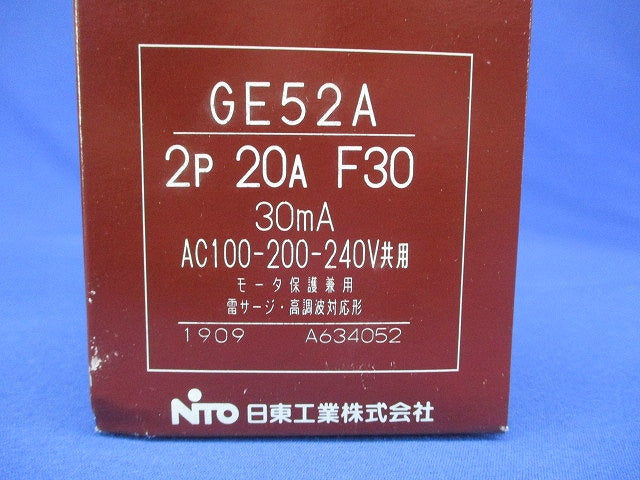 漏電ブレーカ・経済形 GE52A2P20AF30