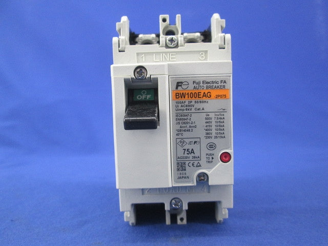 一般配線用 オートブレーカ2P75A BW100EAG