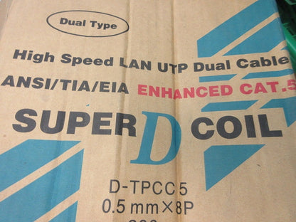 スーパーコイル LANケーブル25m(薄青) D-TPCC5 0.5mm×8P