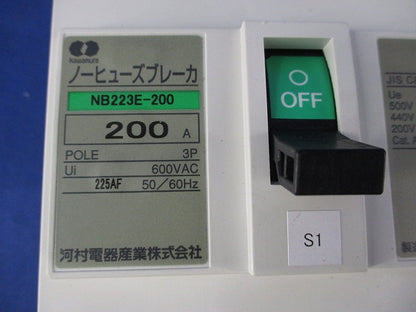 ノーヒューズブレーカ 3P200A(テプラ有) NB223E-200