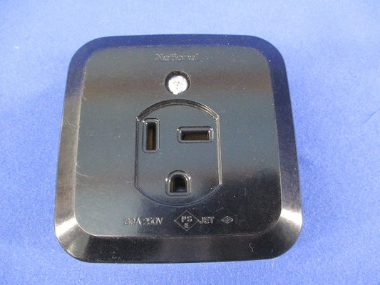 小型接地2P30A角型コンセント National WK3730