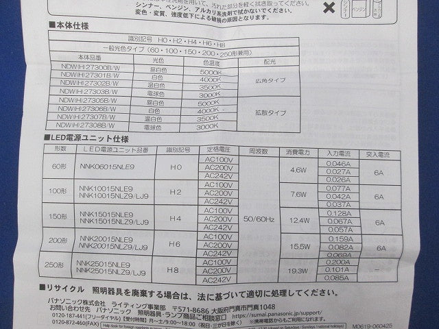 軒下用LEDダウンライト  電源ユニット無し NDW27308W-RD3