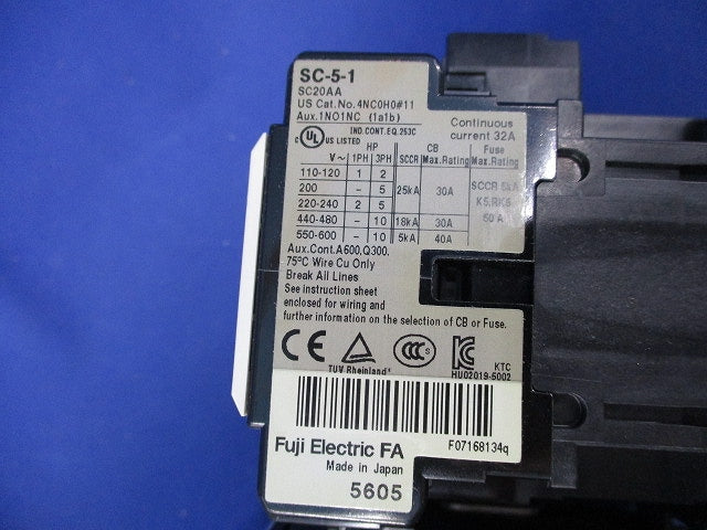 標準形電磁開閉器 ケースカバー無 200V-2.2KW-AC200V-1A1B SW-5-1