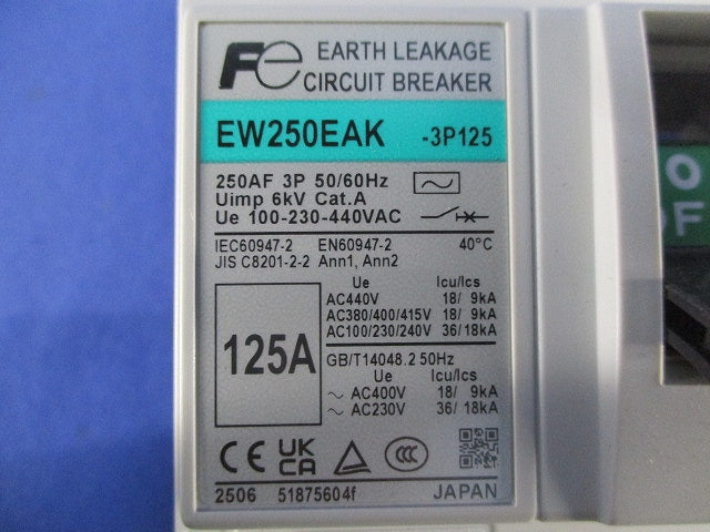 高インスタント形漏電遮断器 EW250EAK
