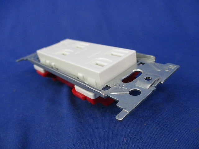 埋込アースターミナル付ダブルコンセント(5個入)(ピュアホワイト) JEC-BN-55E