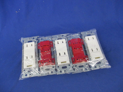 埋込アースターミナル付ダブルコンセント(5個入)(ピュアホワイト) JEC-BN-55E