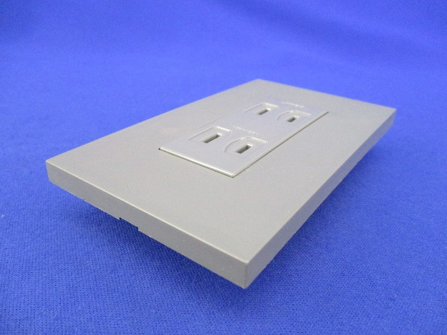 埋込ダブルコンセント(ソリッドグレー)(汚れ有) JEC-BN-55SG
