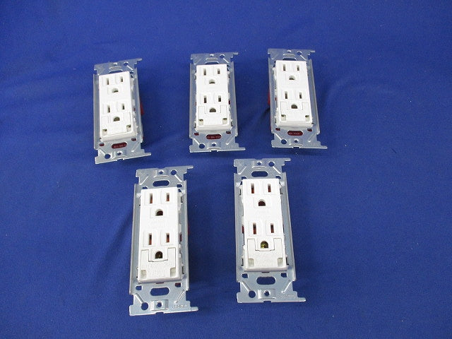 埋込アースターミナル付接地ダブルコンセント(5個入)ピュアホワイト JEC-BN-55GE