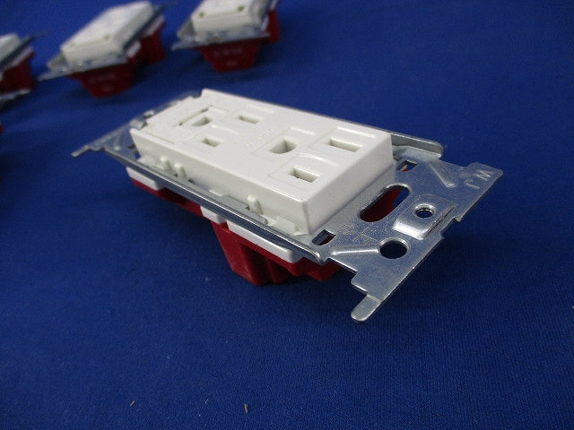 埋込アースターミナル付接地ダブルコンセント(5個入)ピュアホワイト JEC-BN-55GE