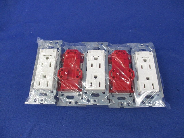 埋込アースターミナル付接地ダブルコンセント(5個入)ピュアホワイト JEC-BN-55GE