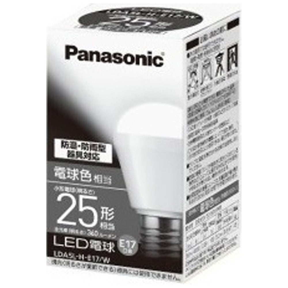 LED電球 2800K 電球色 E17口金 防湿・防雨型器具対応タイプ LDA5L-H-E17/W
