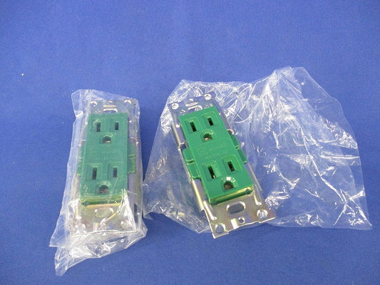 医用埋込接地ダブルコンセント(2個入)(緑) JME-BN-55GH-AM