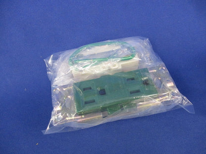 医用埋込接地ダブルコンセント(2個入)(緑) JME-BN-55GH-AM