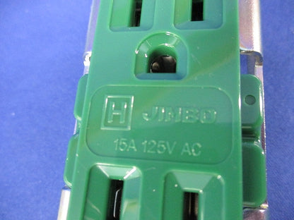 医用埋込接地ダブルコンセント(2個入)(緑) JME-BN-55GH-AM