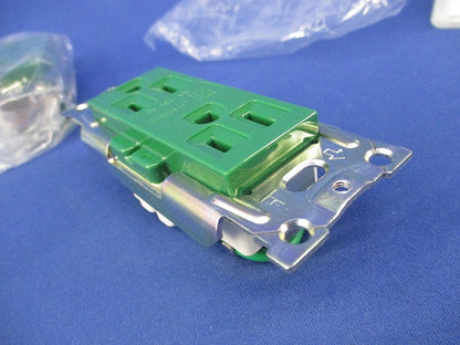 医用埋込接地ダブルコンセント(2個入)(緑) JME-BN-55GH-AM