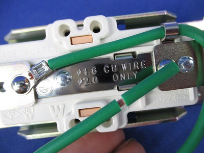 医用埋込接地ダブルコンセント(2個入)(緑) JME-BN-55GH-AM