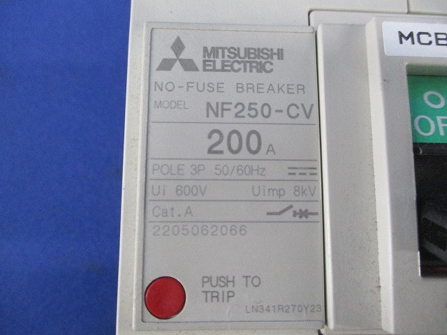 ノーヒューズブレーカ 3P200A NF250-CV