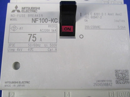ノーヒューズブレーカ 3P3E75A NF100-KC