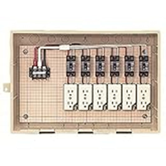 屋外電力用仮設ボックス 漏電しゃ断器・分岐ブレーカ・コンセント内蔵 ELB組込品 15-6CTB