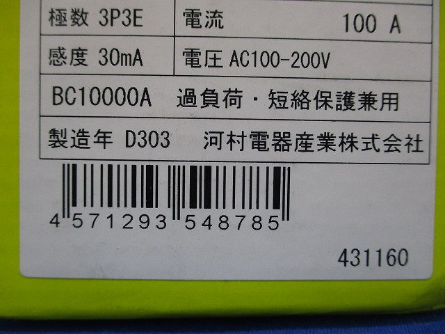 漏電ブレーカ ZS ZS103-100-30