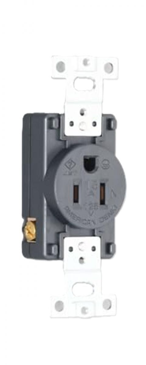 平刃形埋込コンセント 黒 接地形2P125V平刃形NEMA5-15 7110GN