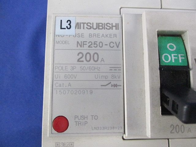 ノーヒューズブレーカ 3P200A NF250-CV