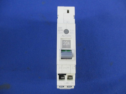 漏電ブレーカ2P1E20A(盤取り外し品・テプラ有) PG31TA 2P1E20A