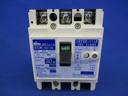 漏電ブレーカ3P3E30A GE53WC