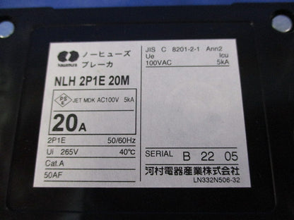 ノーヒューズブレーカ 2P1E20A NLH2P1E20M