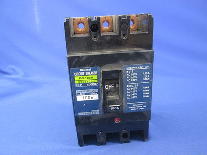 漏電警報・表示付GDブレーカ 3P100A National BC-100N BBC3100N