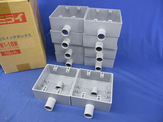 露出スイッチボックス2ヶ用1方出(10個入) SW1-16W