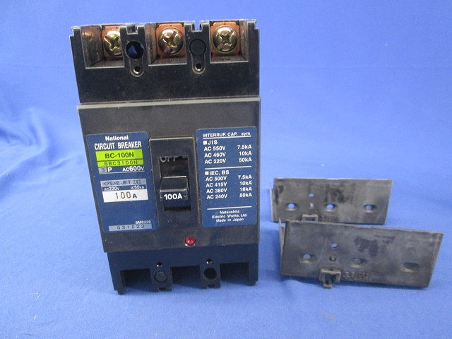 漏電警報・表示付GDブレーカ 3P100A National BC-100N BBC3100N