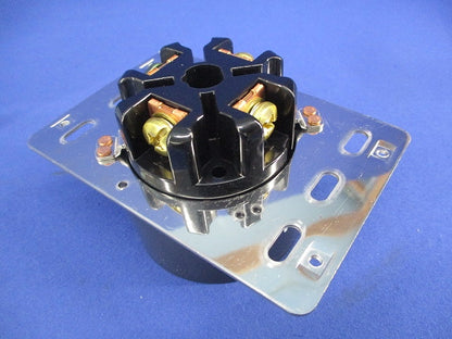 接地3P60A引掛埋込コンセント(圧着端子付)(ブラック) WF2460B