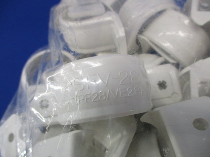 PF/VE兼用両サドル PF管28/VE管28用 ミルキーホワイト 50個入 SFV-28M-50