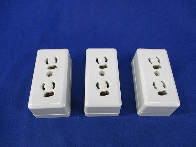 角型アース付抜止めダブルコンセント(3個入) DC1282E