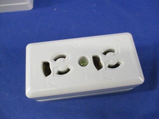 角型アース付抜止めダブルコンセント(3個入) DC1282E