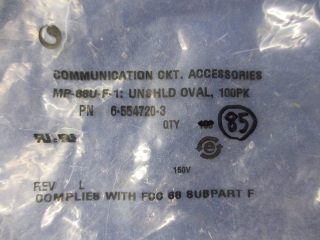 RJ45モジュラープラグ(85個入) MP-88U-F-1(6-554720-3)