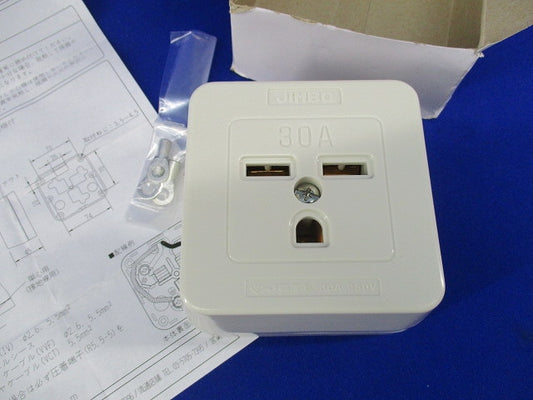 露出形接地極付コンセント JE-2E302OX