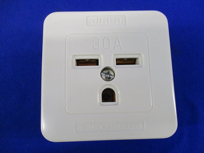 露出形接地極付コンセント JE-2E302OX