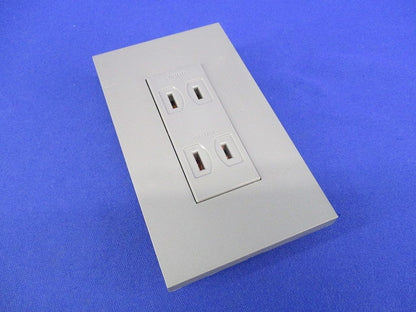 埋込接地ダブルコンセント+1連用プレートセット(ソリッドグレー) NKP-3UFBS-CJEC-BN-55