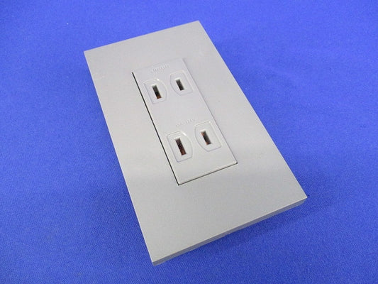 埋込接地ダブルコンセント+1連用プレートセット(ソリッドグレー) NKP-3UFBS-CJEC-BN-55