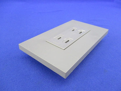埋込接地ダブルコンセント+1連用プレートセット(ソリッドグレー) NKP-3UFBS-CJEC-BN-55
