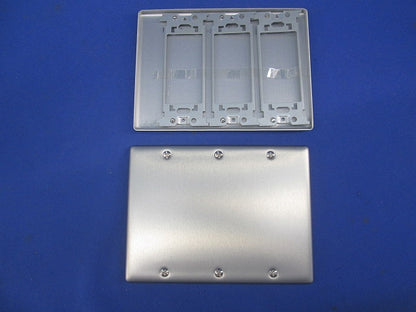 新金属カバープレート3連(取付枠付)(3枚入) WN7593