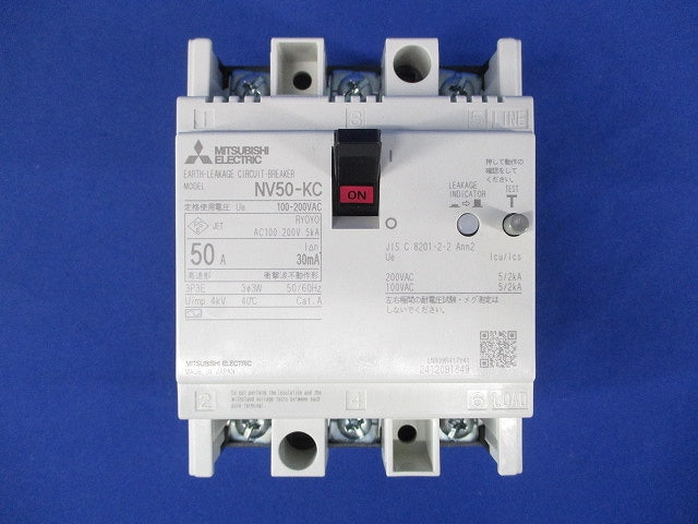 分電盤用遮断器・制御盤用遮断器 AC100-200V NV50-KC3P50A30mA